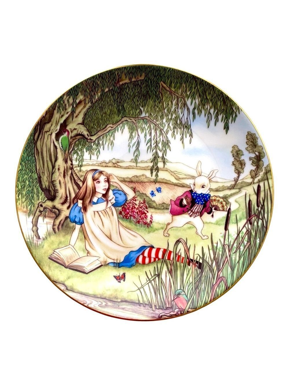 Alice in Wonderland Plate, Sandy Nightingale, Limoges, France, White Rabbit.